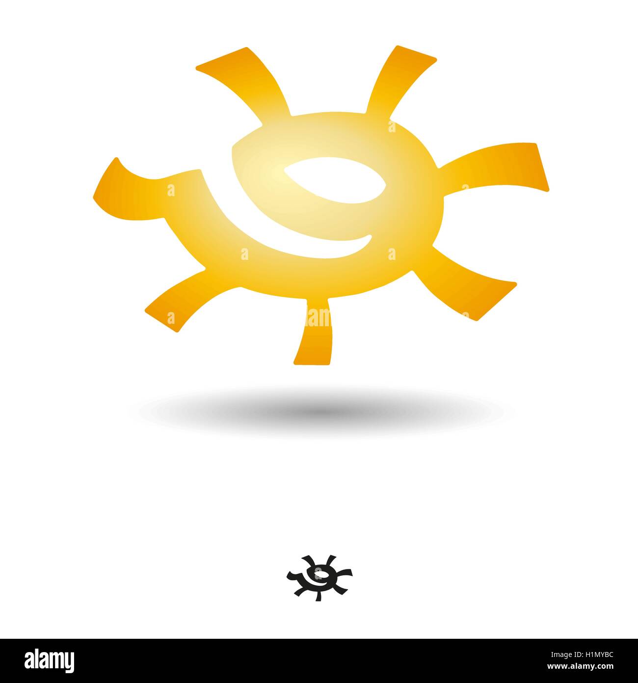 La faccia di Sun nel profilo Illustrazione Vettoriale