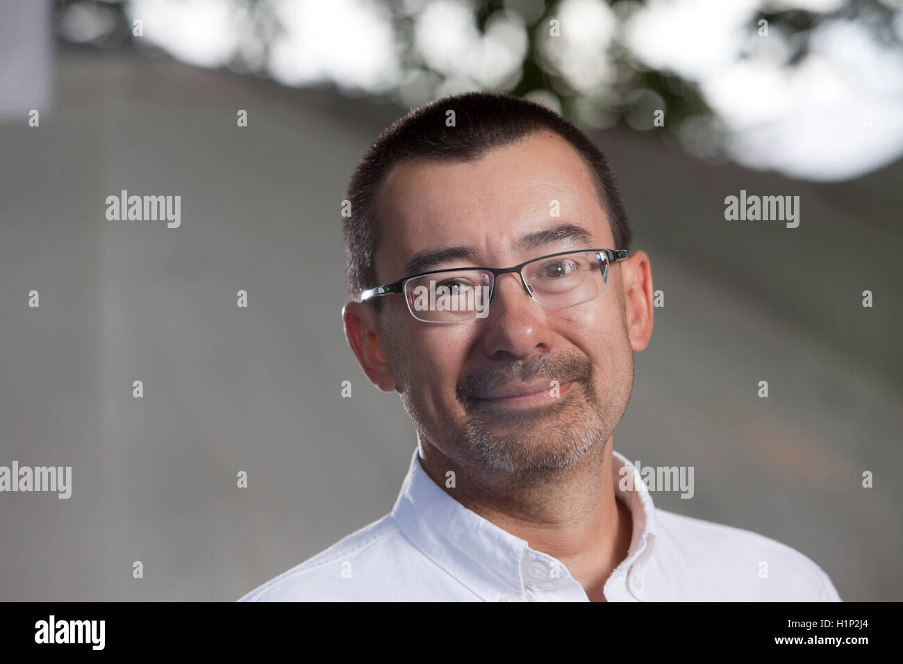 Peter Ho Davies, il contemporaneo scrittore britannico di Welsh e discesa cinese, al Edinburgh International Book Festival. Edimburgo, Scozia. Il 18 agosto 2016 Foto Stock