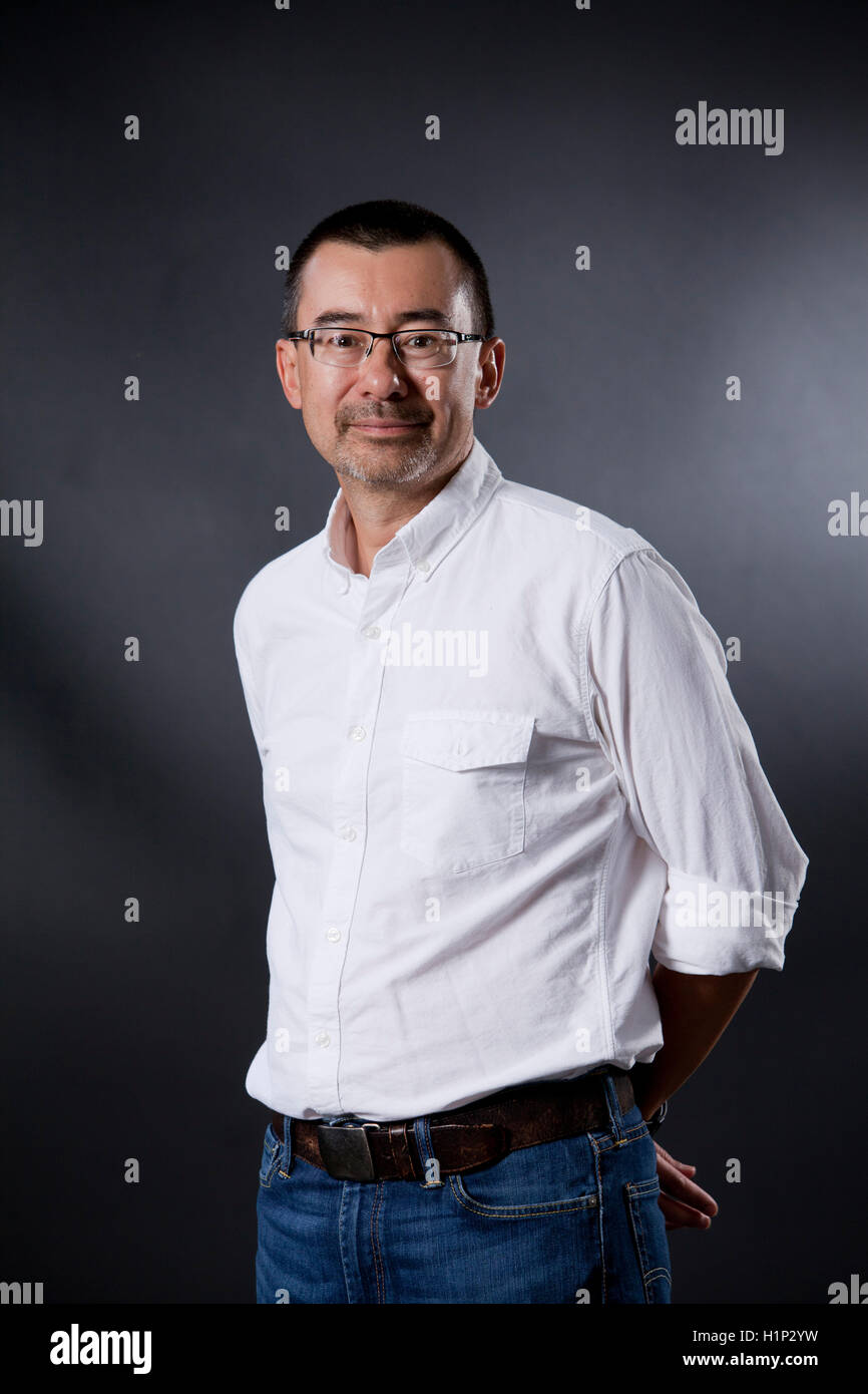 Peter Ho Davies, il contemporaneo scrittore britannico di Welsh e discesa cinese, al Edinburgh International Book Festival. Edimburgo, Scozia. Il 18 agosto 2016 Foto Stock
