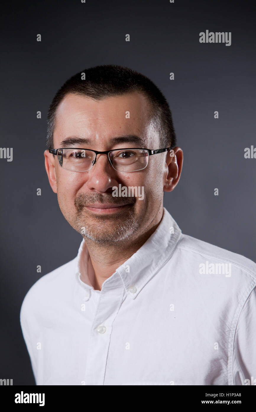 Peter Ho Davies, il contemporaneo scrittore britannico di Welsh e discesa cinese, al Edinburgh International Book Festival. Edimburgo, Scozia. Il 18 agosto 2016 Foto Stock