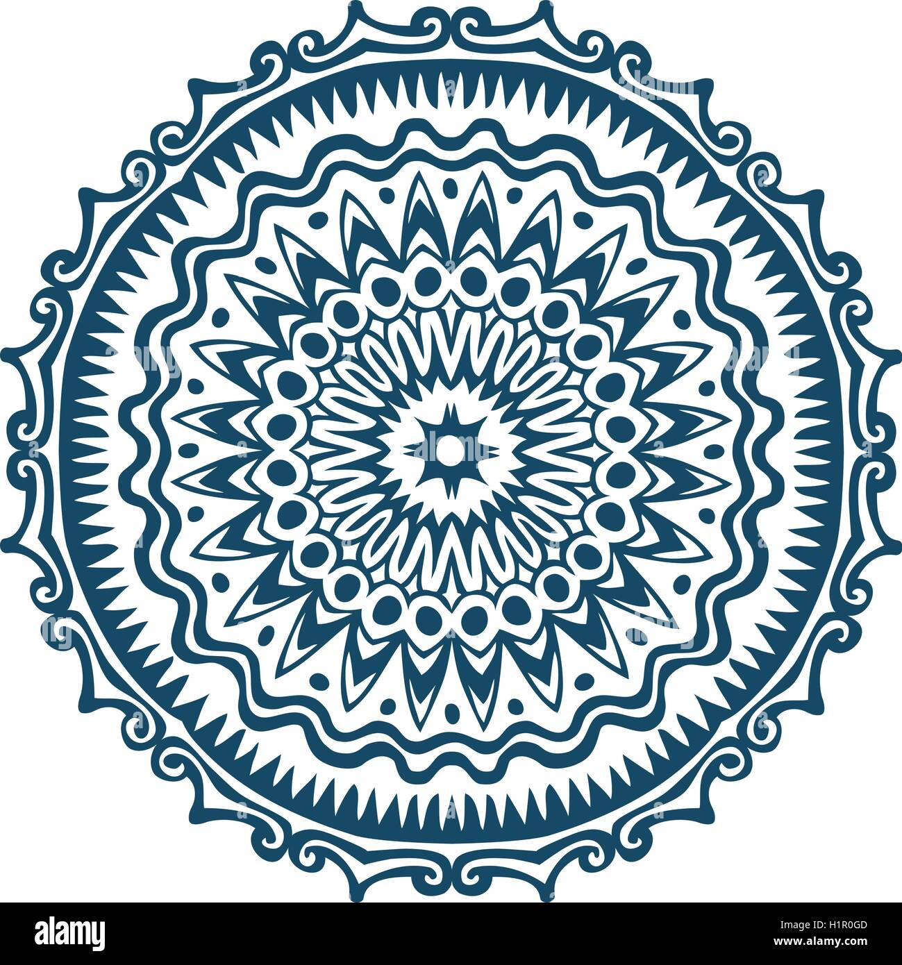 Round ornamentali lace pattern. Illustrazione Vettoriale di stile etnico Illustrazione Vettoriale