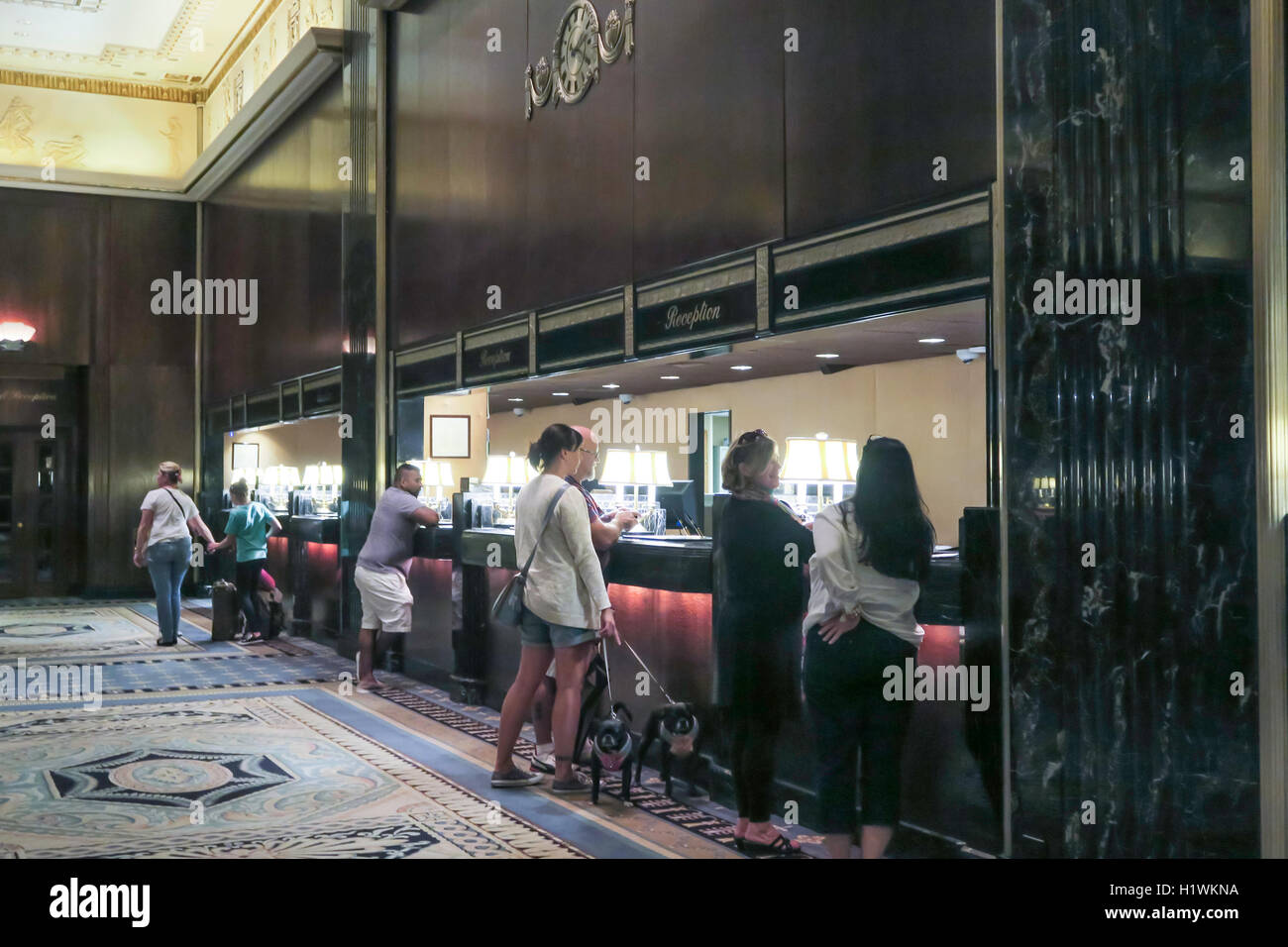Waldorf-Astoria Hotel Lobby, NYC Foto Stock