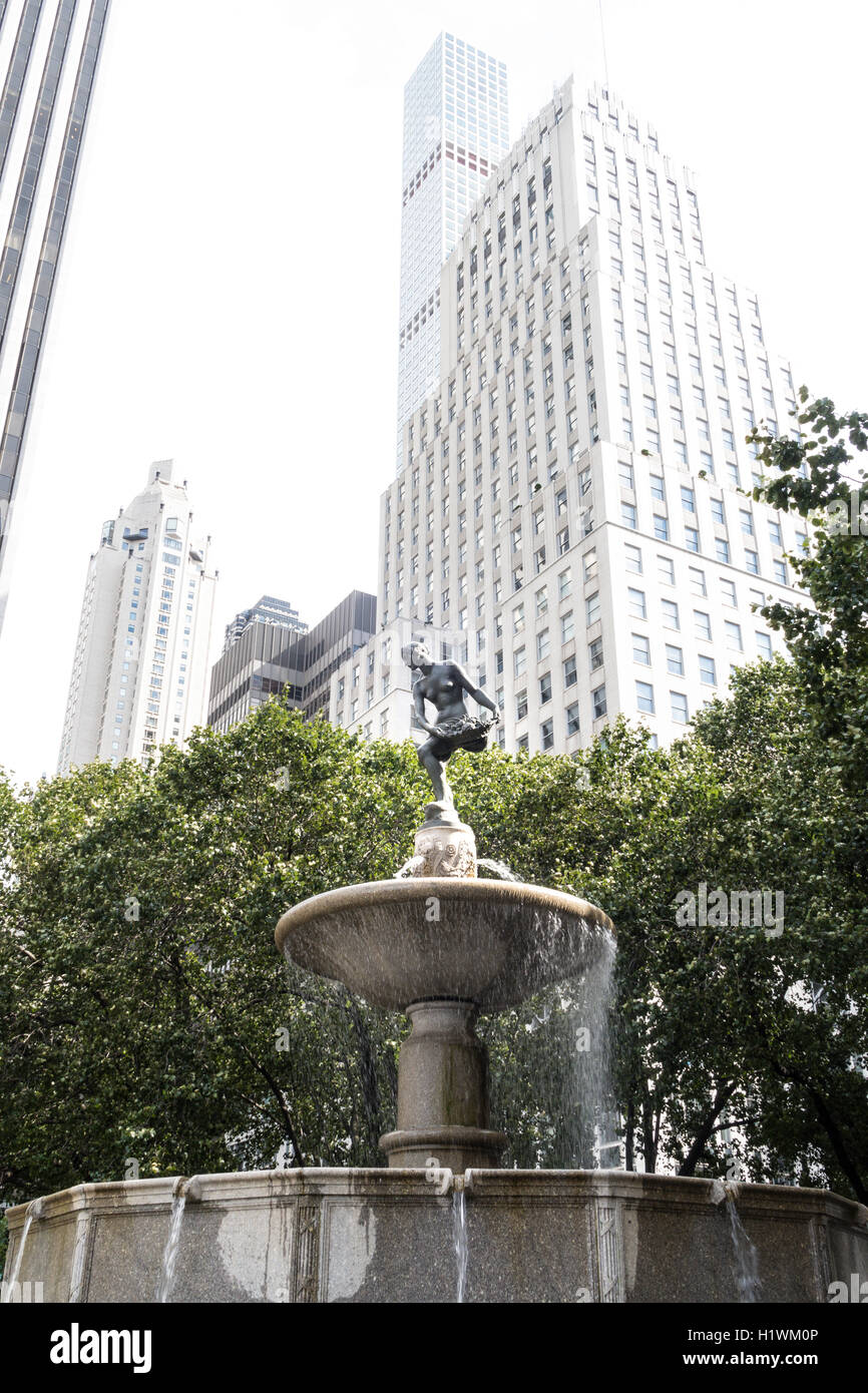 Pulitzer Fontana, Grand Army Plaza New York, Stati Uniti d'America Foto Stock