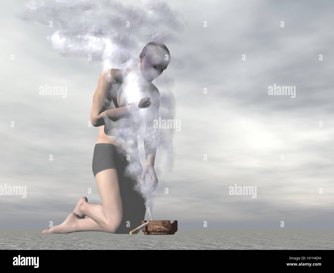 La nebbia del fumo di sigaretta - 3D render Foto Stock