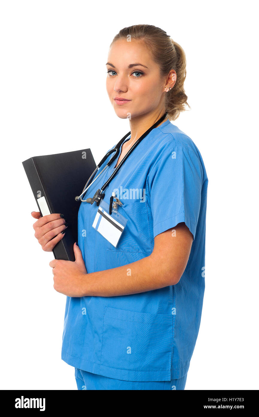 Giovani allegro medico donna Foto Stock