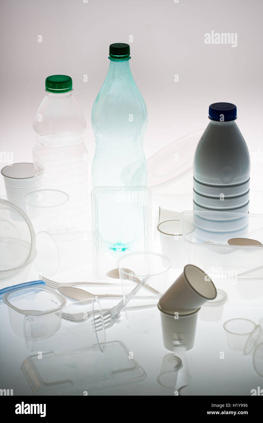 Riciclabile rifiuti domestici. Foto Stock