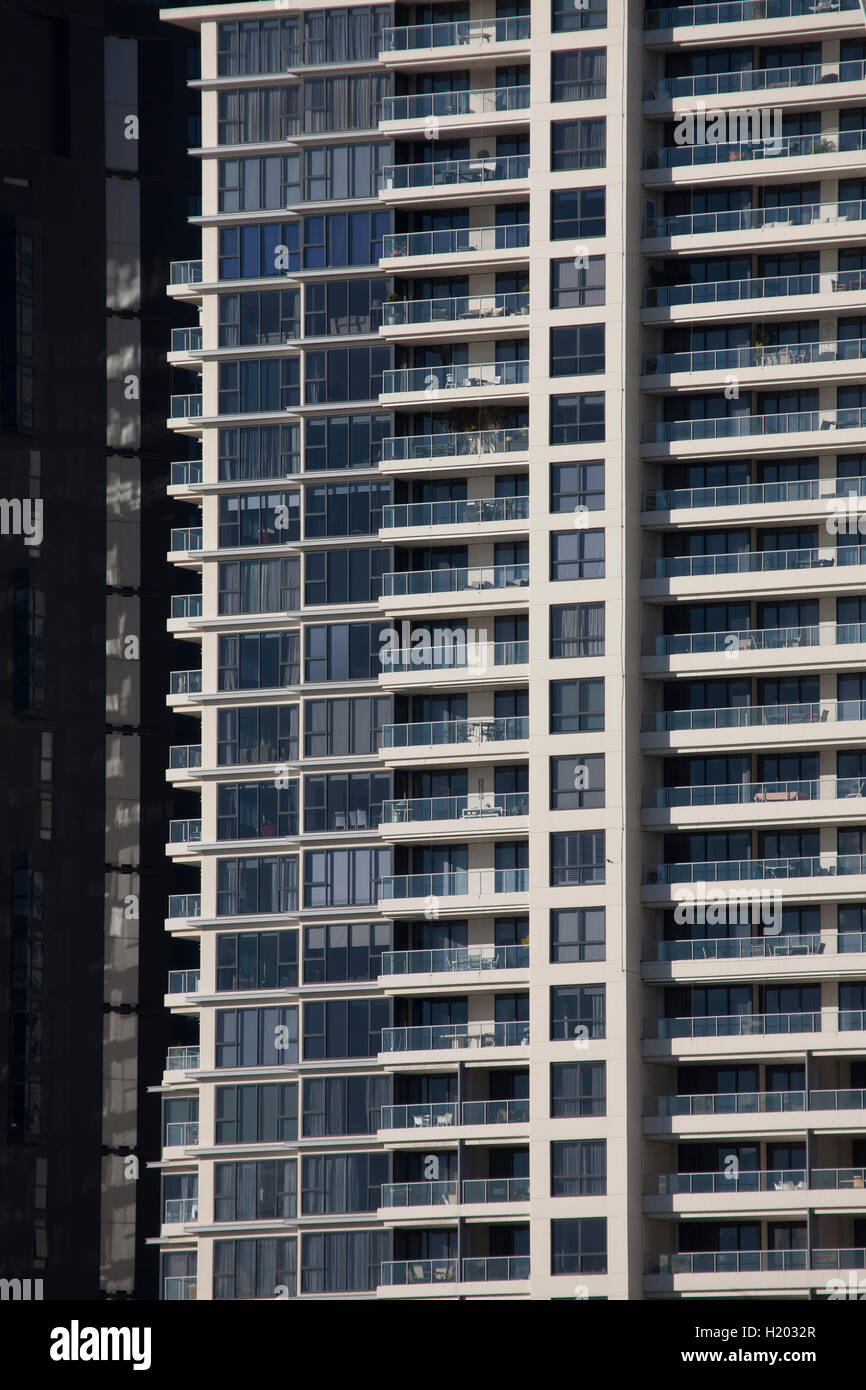 Interno della Città alta crescita Serviced Apartment Building al punto mugnai Sydney Australia Foto Stock