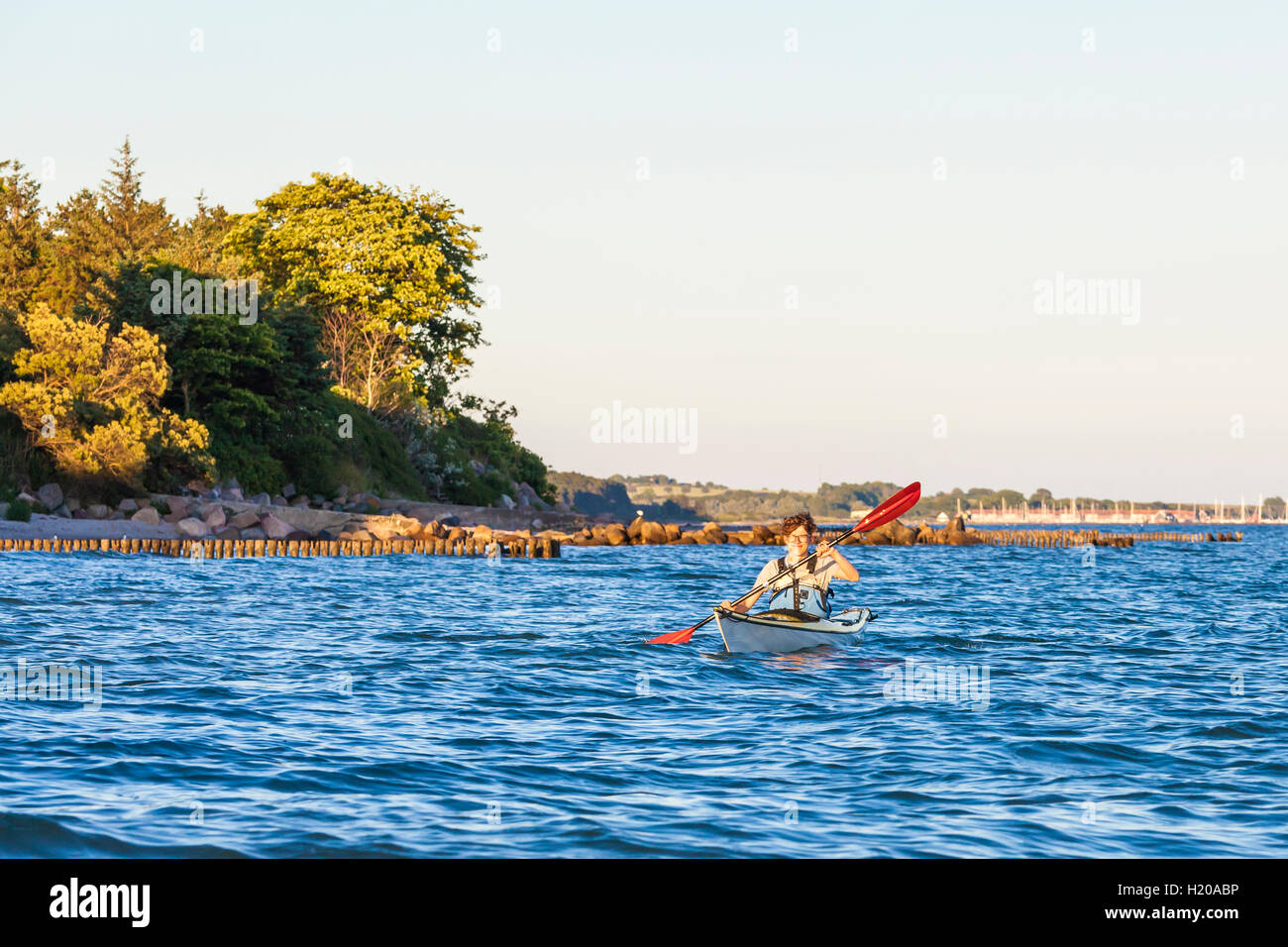 La Danimarca, la giovane kayak Foto Stock