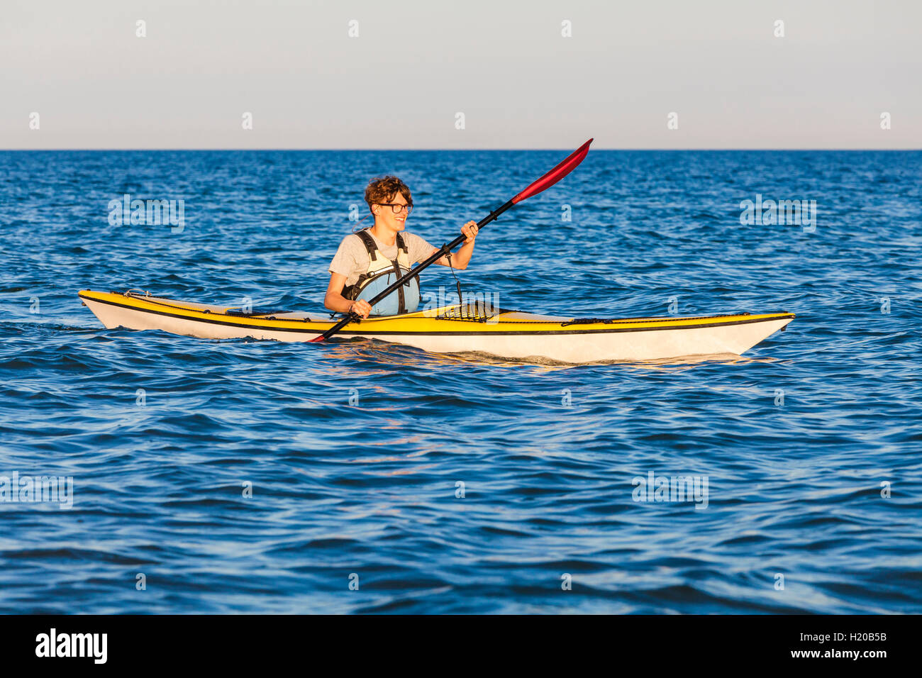 La Danimarca, la giovane kayak Foto Stock