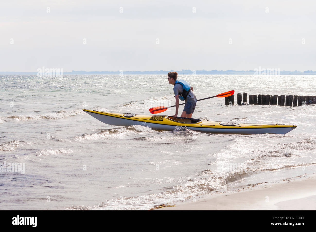 La Danimarca, la giovane kayak Foto Stock