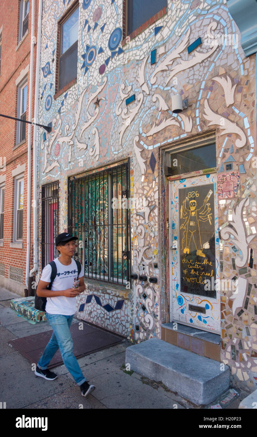 Philadelphia mondo reale di arte della piastrella Foto Stock