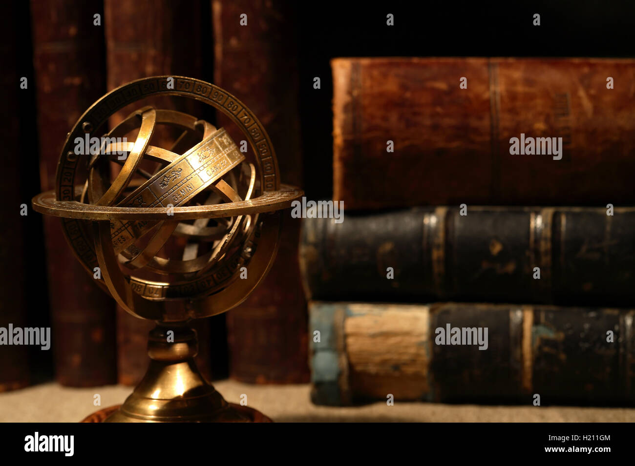 Sfera armillare Globe Foto Stock