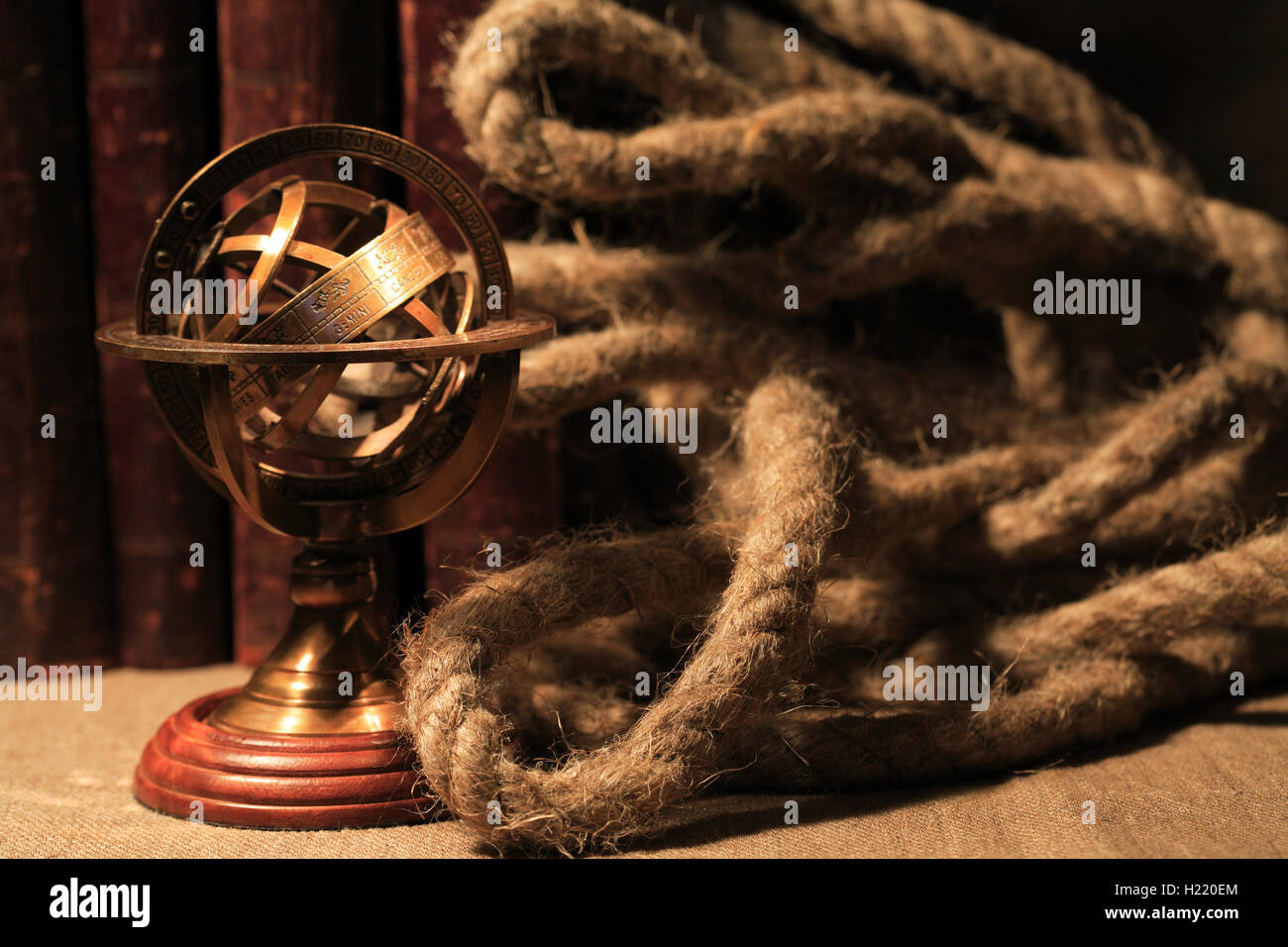Sfera armillare Globe Foto Stock