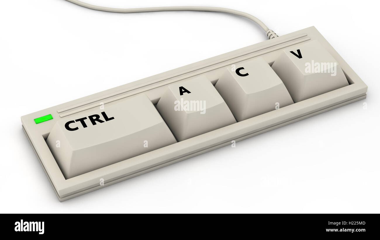 Tre tasti tastiera - Ctrl C V Foto Stock