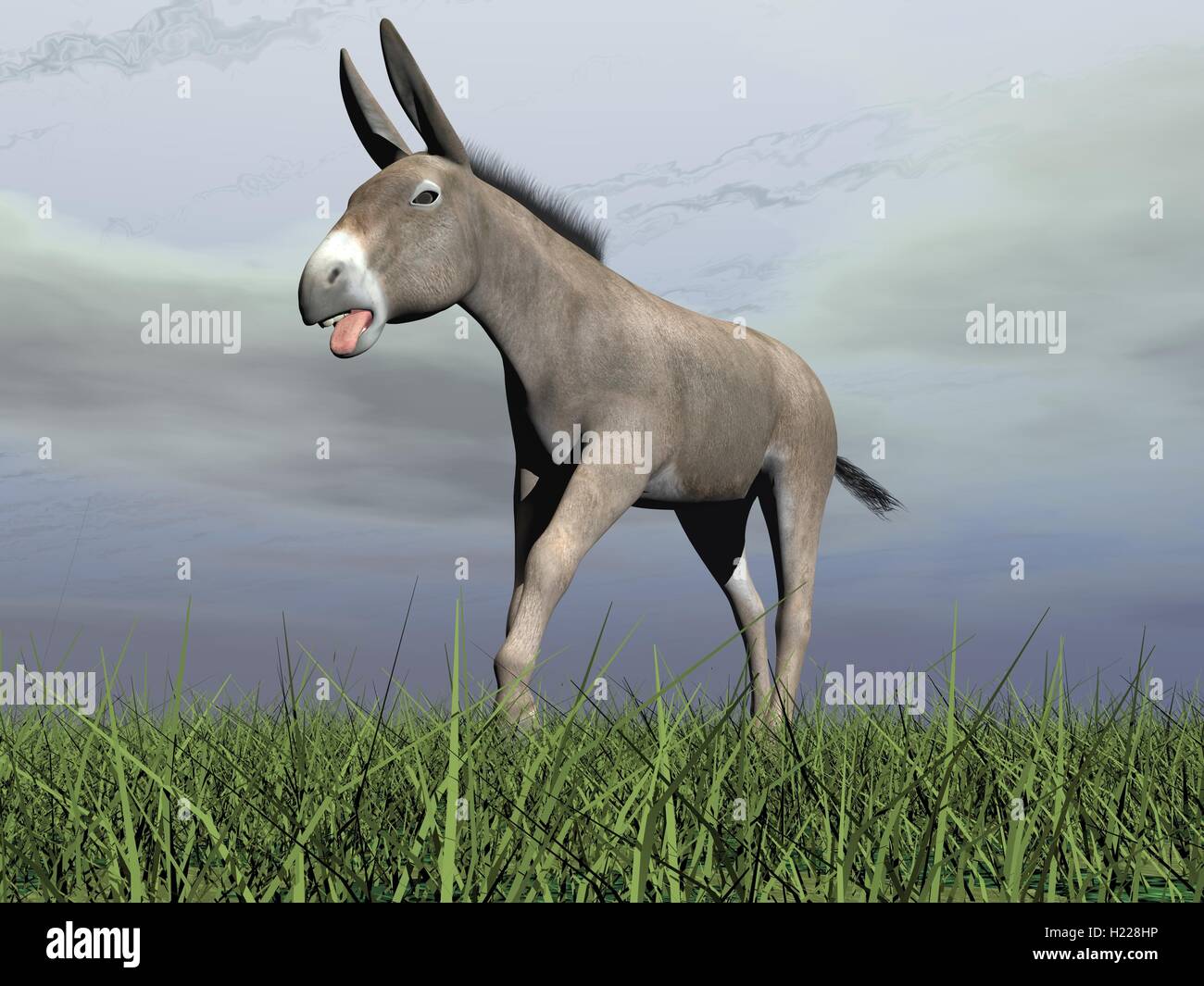 Arrabbiato asino - 3D render Foto Stock