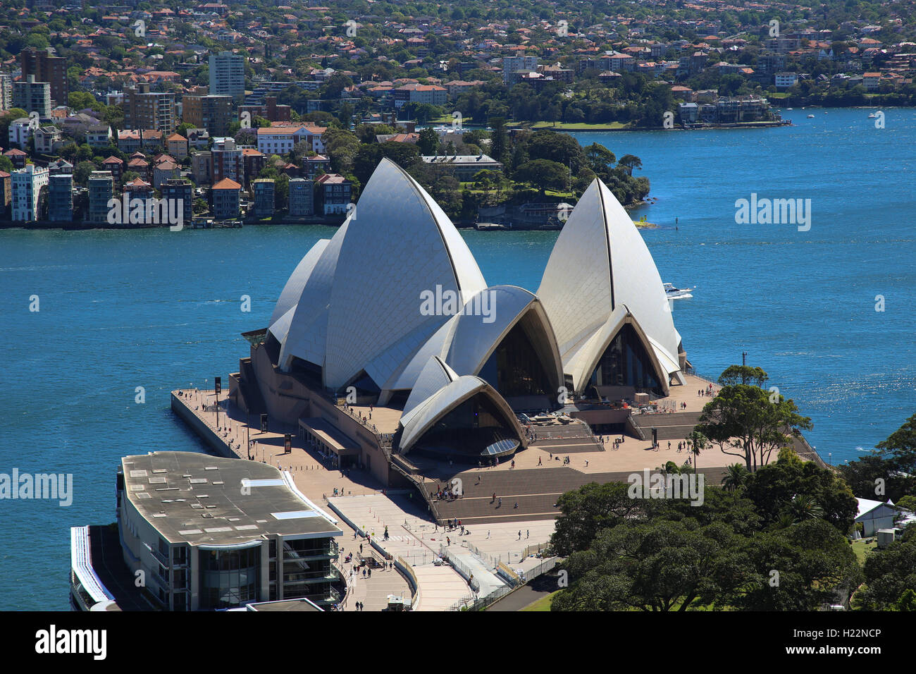 Vista aerea della Sydney Opera House Sydney New South Wales AUSTRALIA Foto Stock