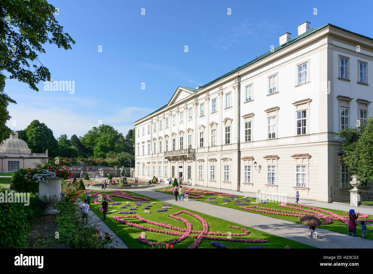 Salisburgo: Castello di Mirabell, Giardini di Mirabell, Salisburgo, Austria Foto Stock