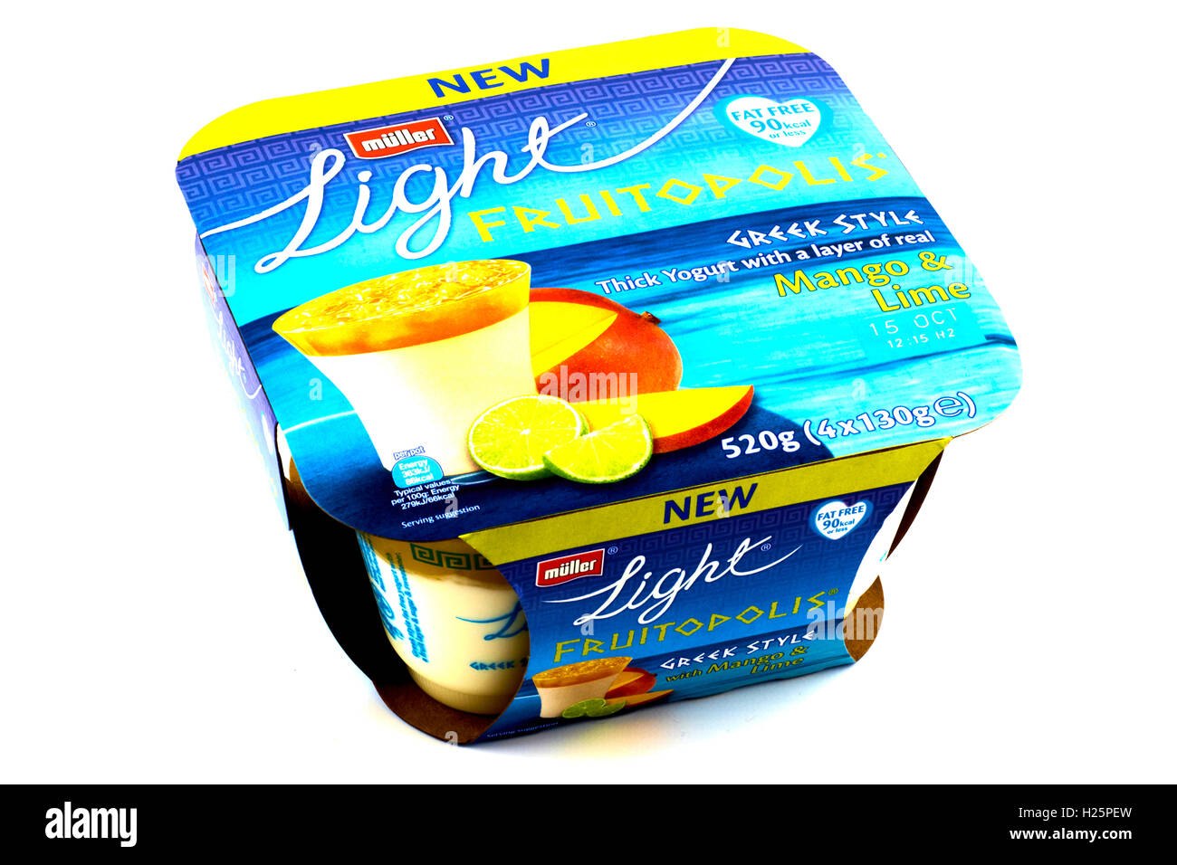 Muller Fruitopolis luce in stile greco di Mango e Lime Yogurt Foto Stock