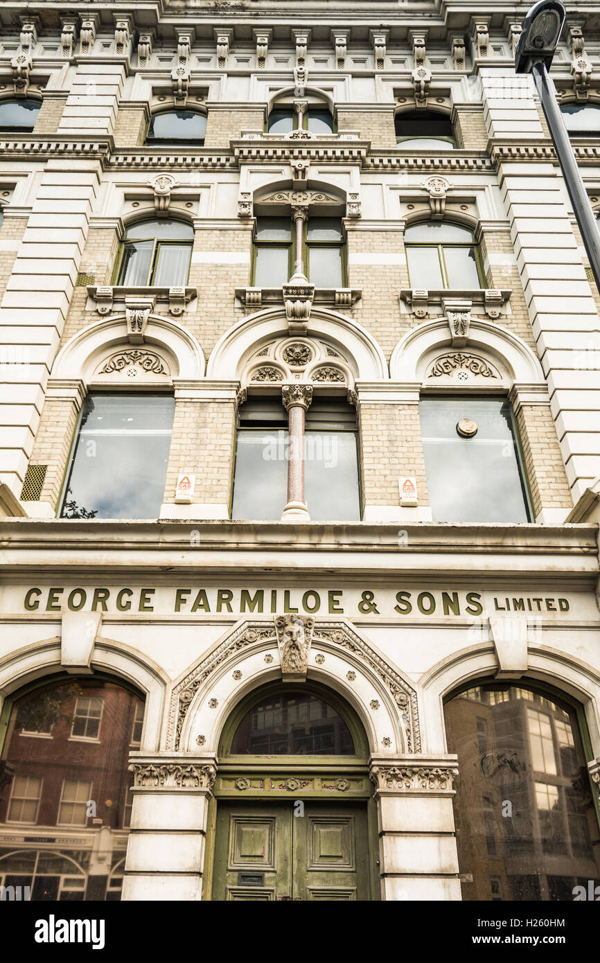 George Farmiloe e Sons Limited warehouse in Smithfield, London, Regno Unito Foto Stock