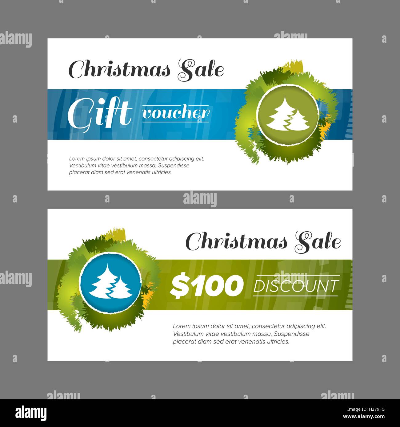 Voucher regalo di Natale per la vendita Illustrazione Vettoriale