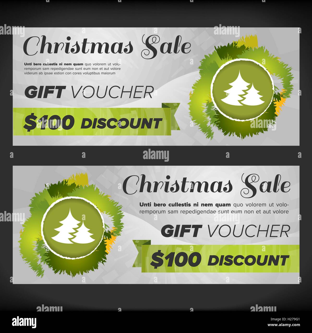 Voucher regalo di Natale per la vendita Illustrazione Vettoriale