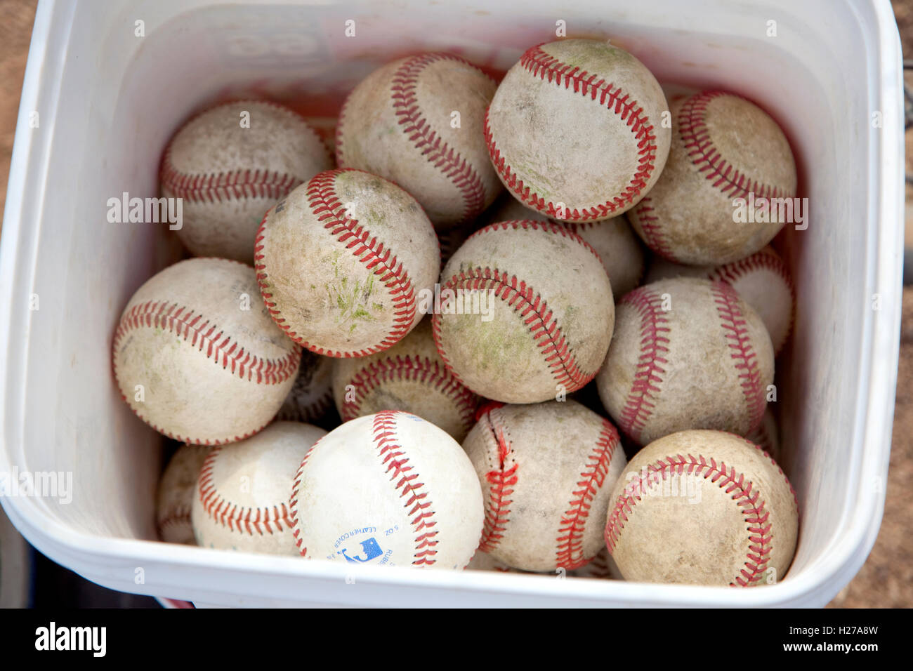 Cestello della Little League baseballs. St Paul Minnesota MN USA Foto Stock