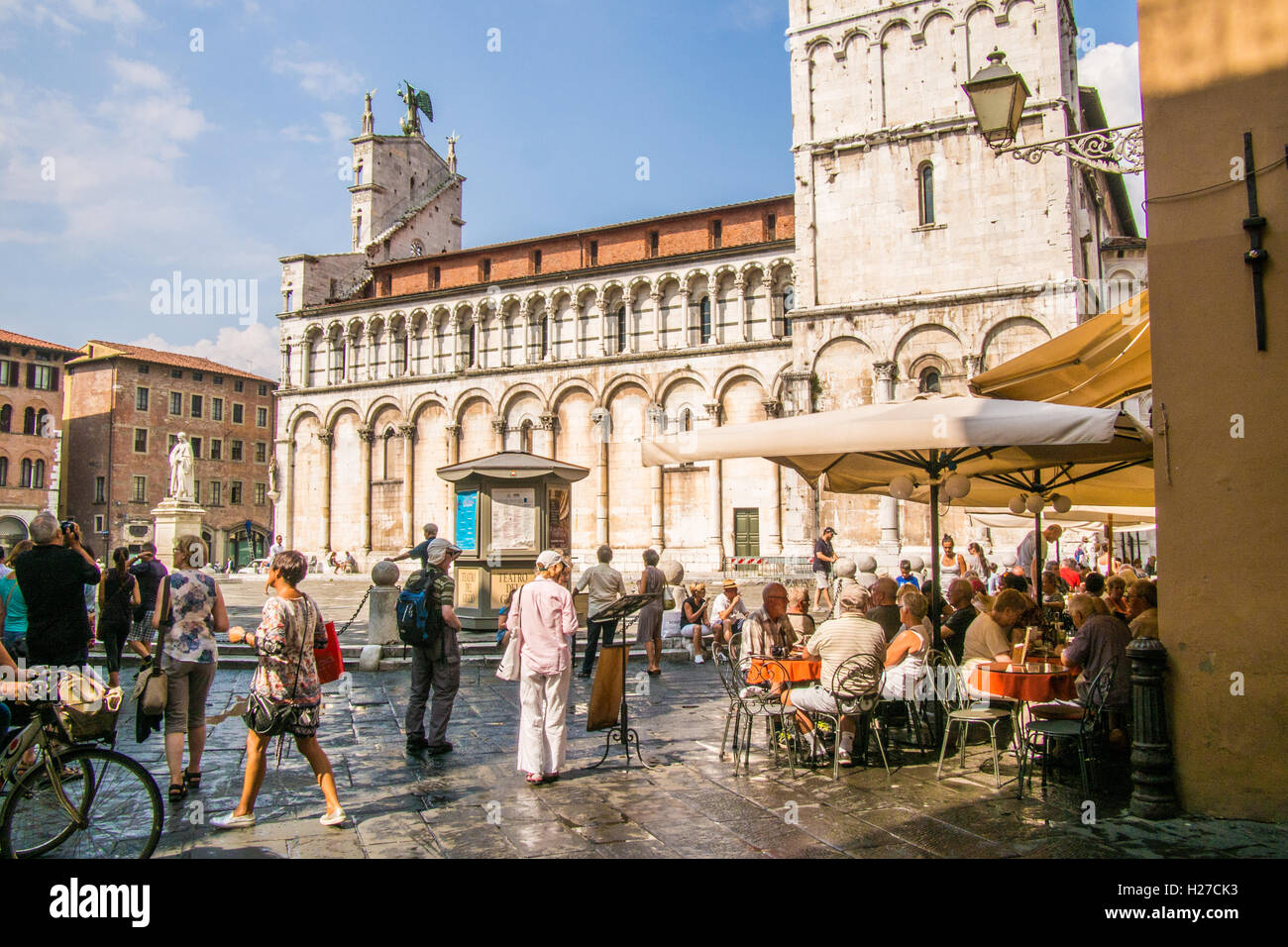 San Michele in Foro, una cattolica romana chiesa basilica, Lucca, Toscana, Italia Foto Stock