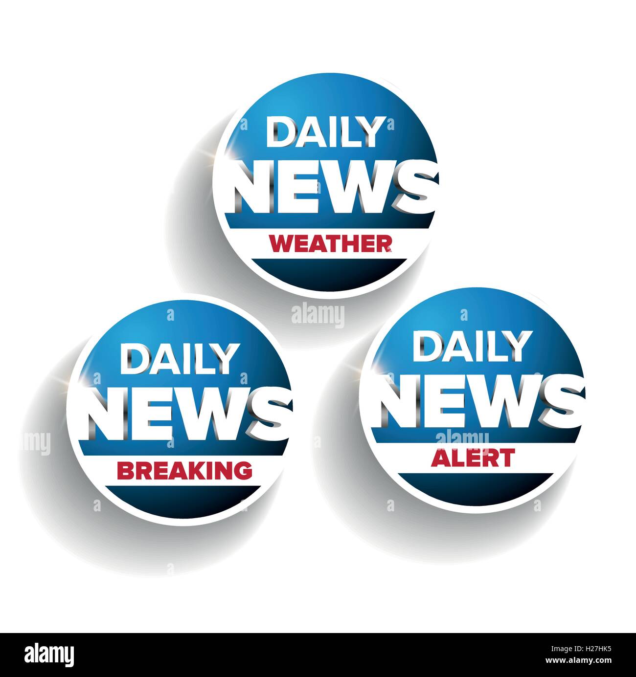 Daily News set - Meteo, rottura, Alert Illustrazione Vettoriale