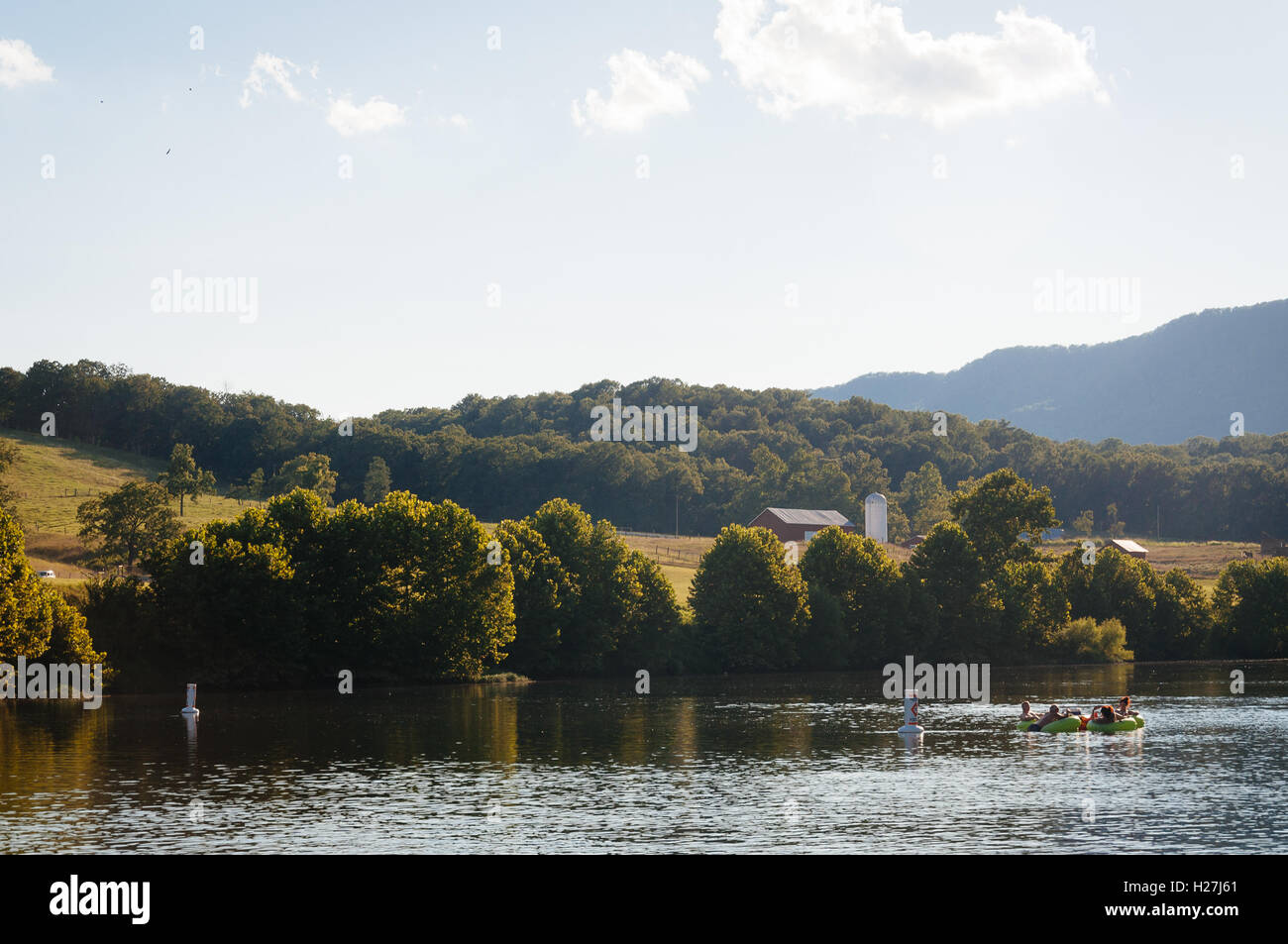 Il fiume Shenandoah, nel rurale Shenandoah Valley della Virginia. Foto Stock