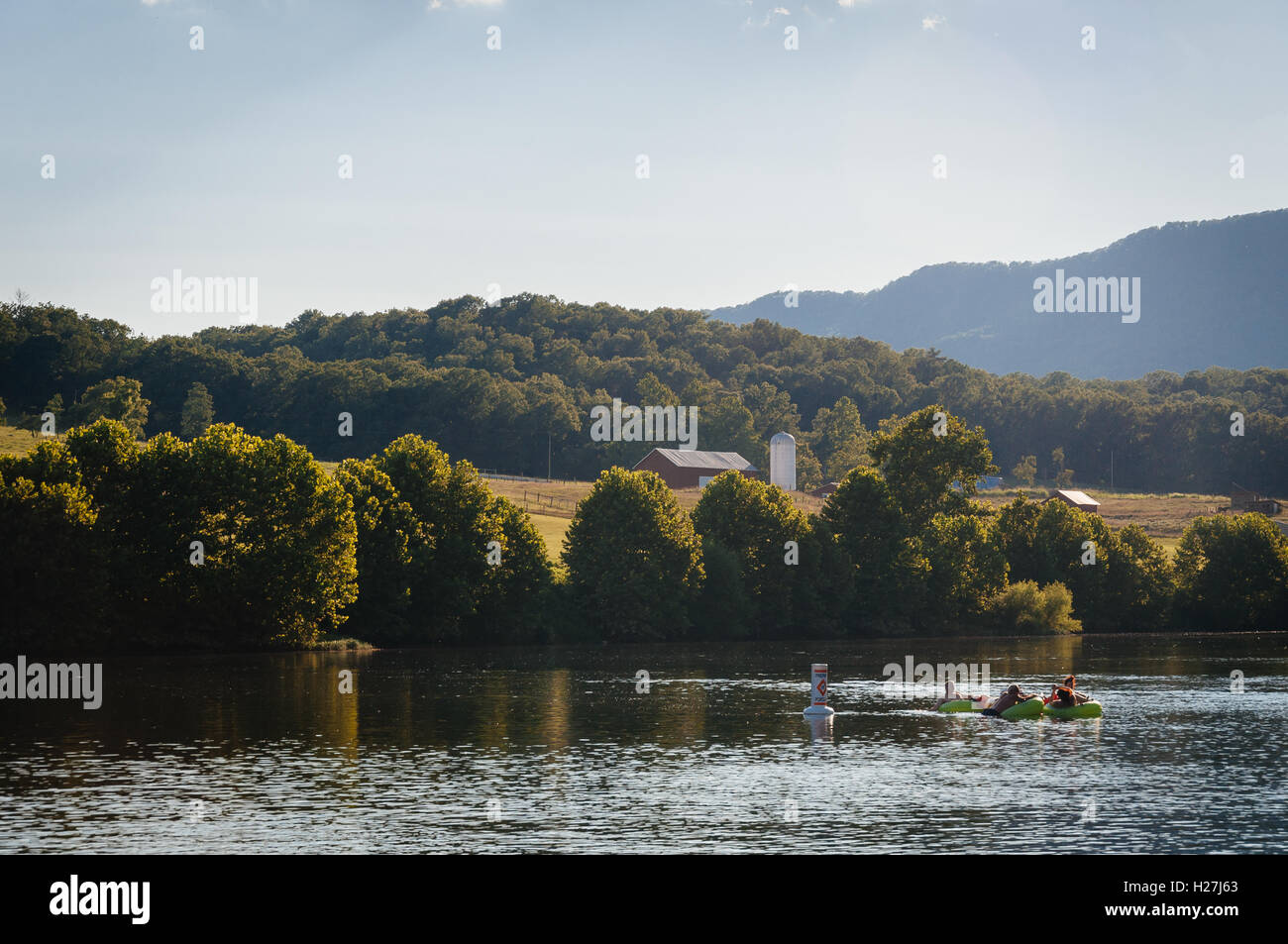 Il fiume Shenandoah, nel rurale Shenandoah Valley della Virginia. Foto Stock