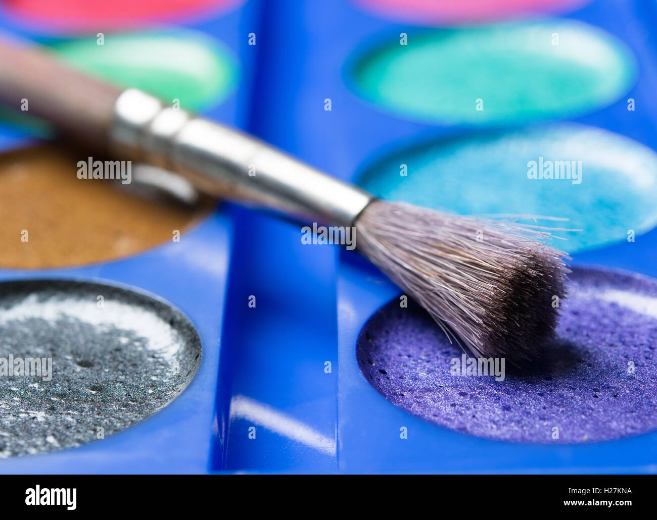 Serie di acquerelli con spazzola Foto Stock