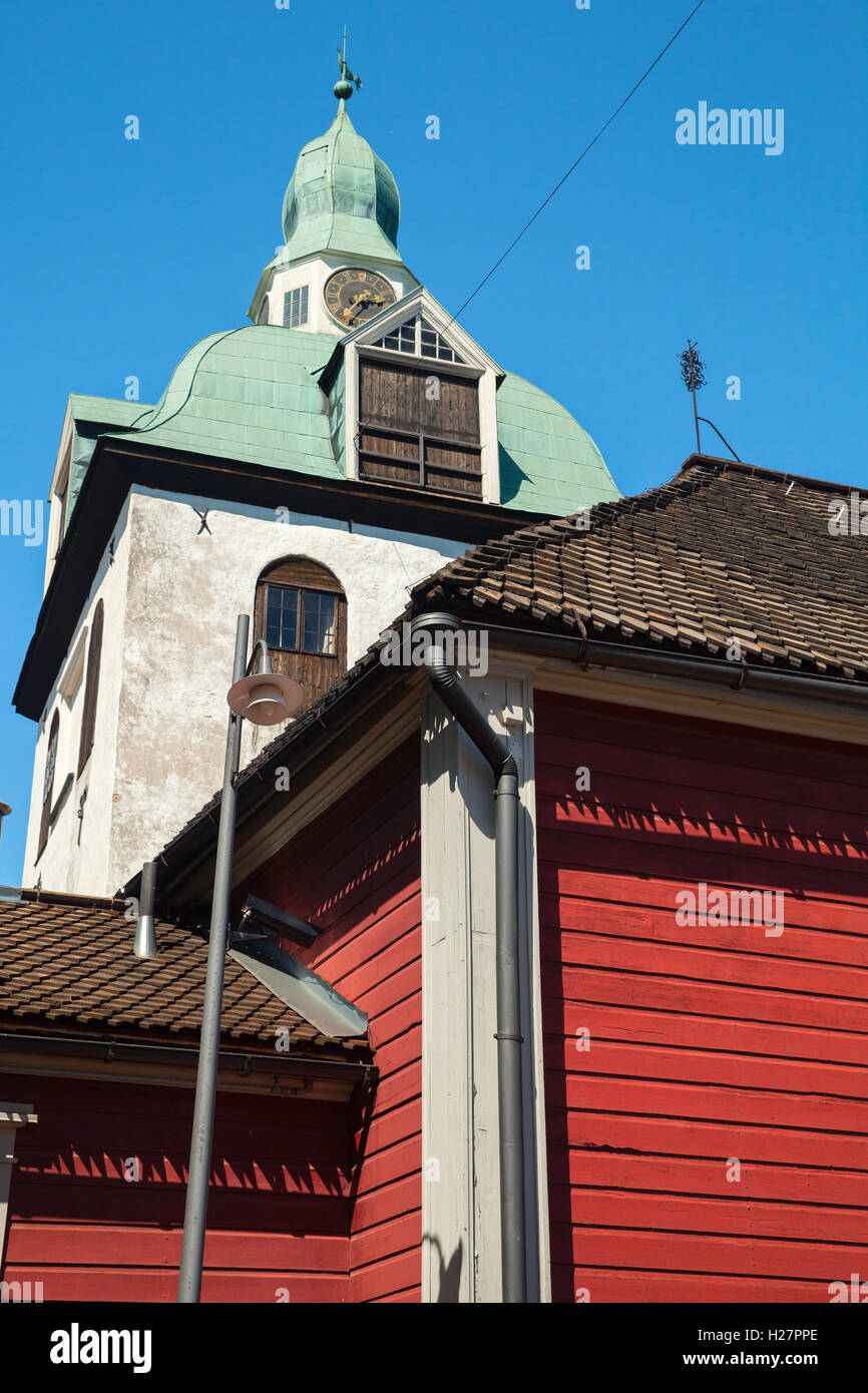Separare il campanile della cattedrale di Porvoo, Finlandia Foto Stock