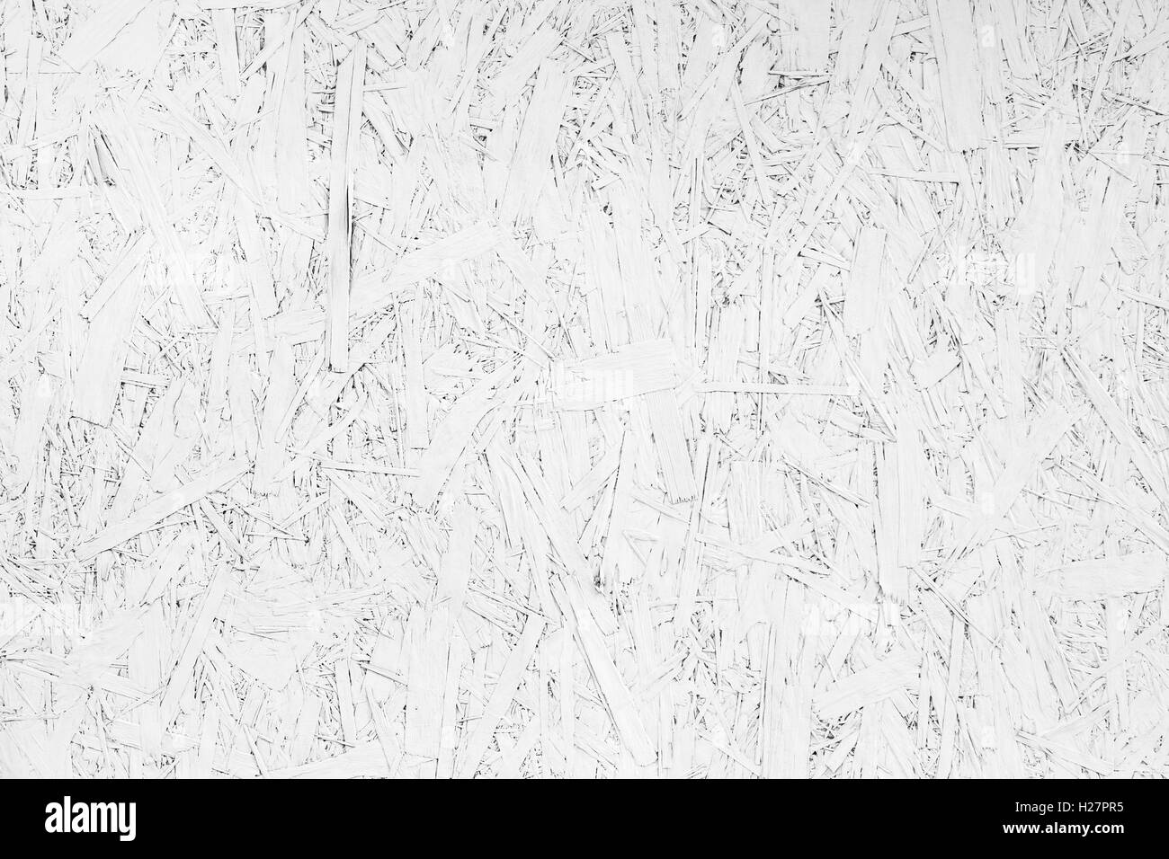 Dipinto di bianco oriented strand board OSB. Scheda Sterling foto di sfondo texture Foto Stock