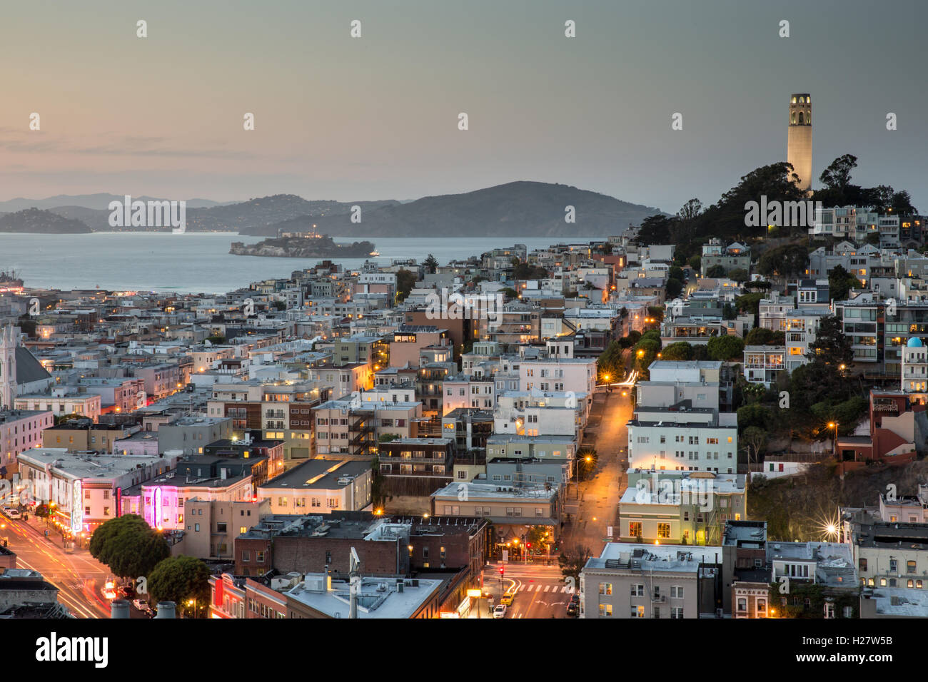 San Francisco in blu e oro Foto Stock