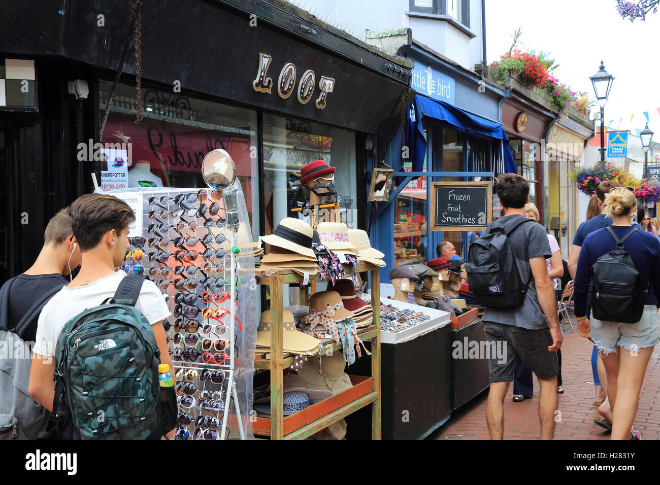 Il boemo e negozi alla moda e i ristoranti di Kensington Garden, nel North Laine, Brighton East Sussex, England, Regno Unito Foto Stock