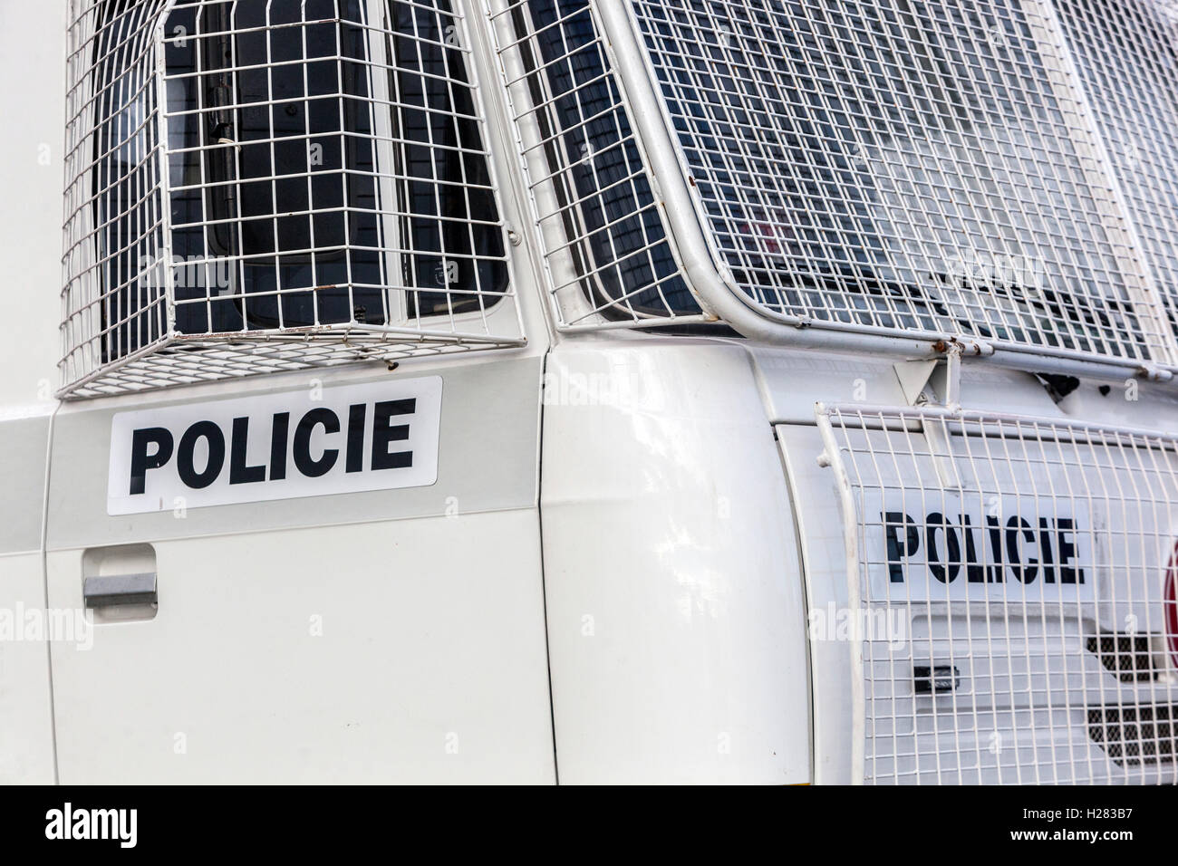 La polizia ceca veicolo, camion Tatra Foto Stock