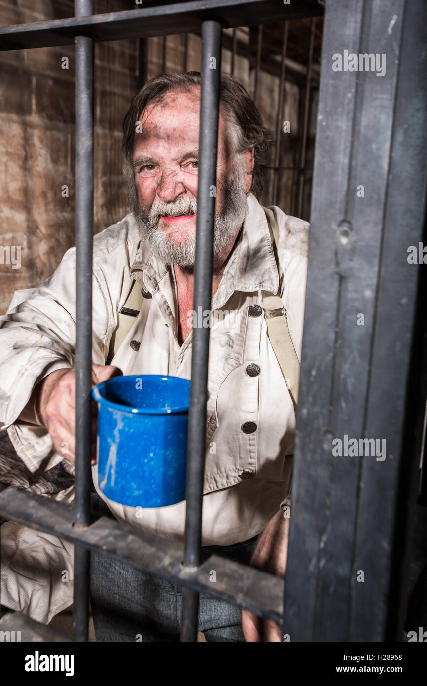 Angry Old West prigioniero Foto Stock