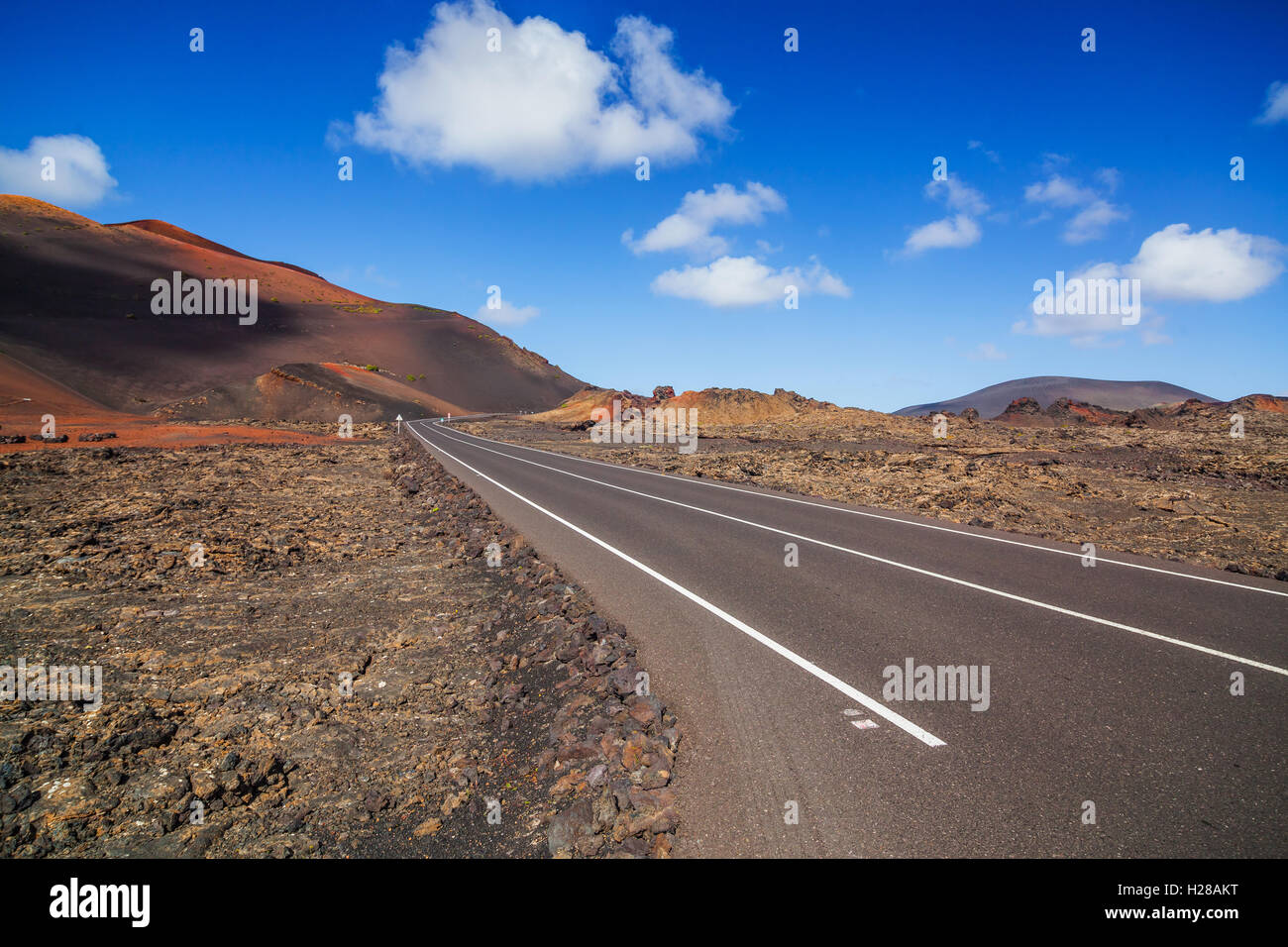 La guida in lanzarote con vista... Foto Stock