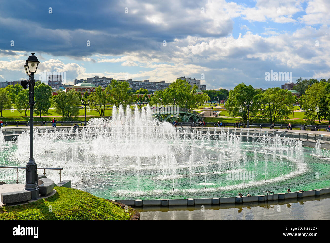 Mosca, Russia - Giugno 08. 2016. La fontana musicale di Kuskovo Museum Foto Stock