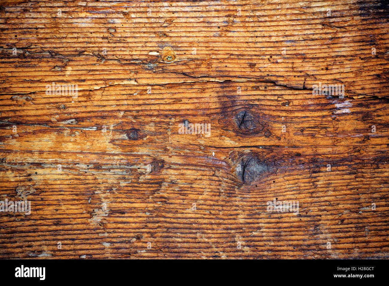 Usura irregolare tavolato in legno texture come sfondo Foto Stock