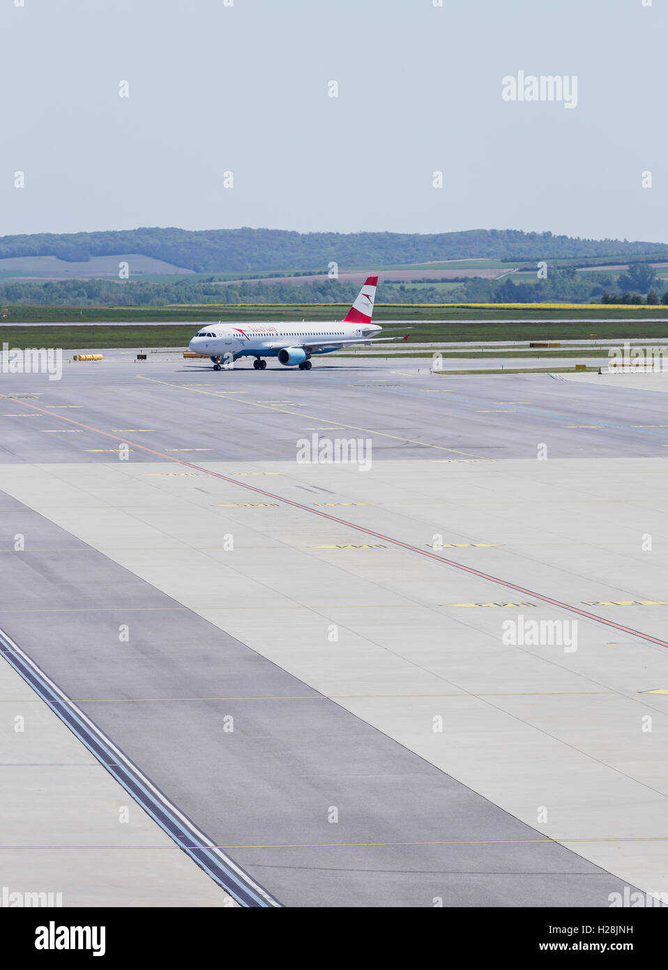 Arrivo in aereo Foto Stock