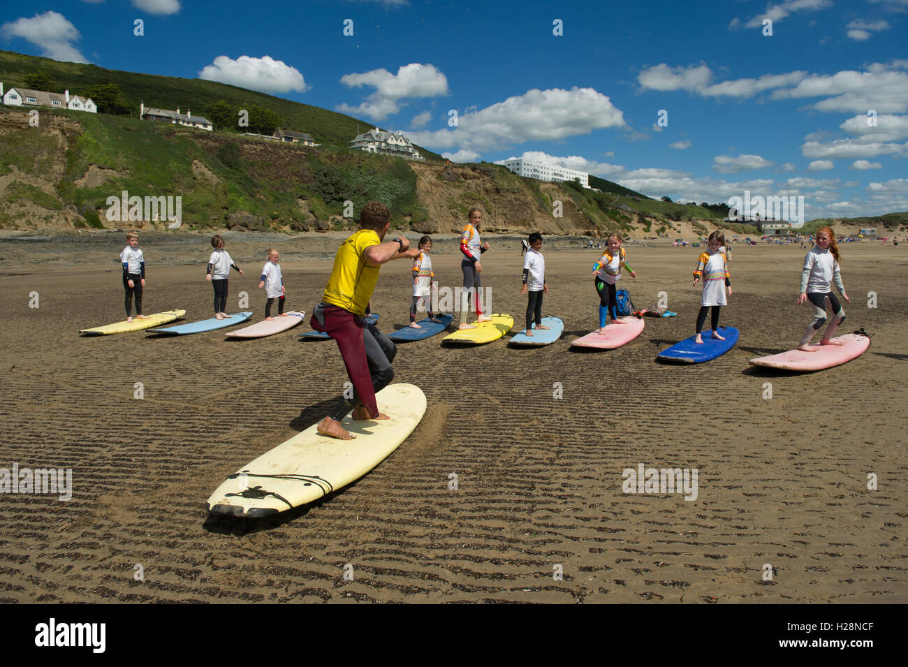 I bambini ad imparare a navigare Foto Stock