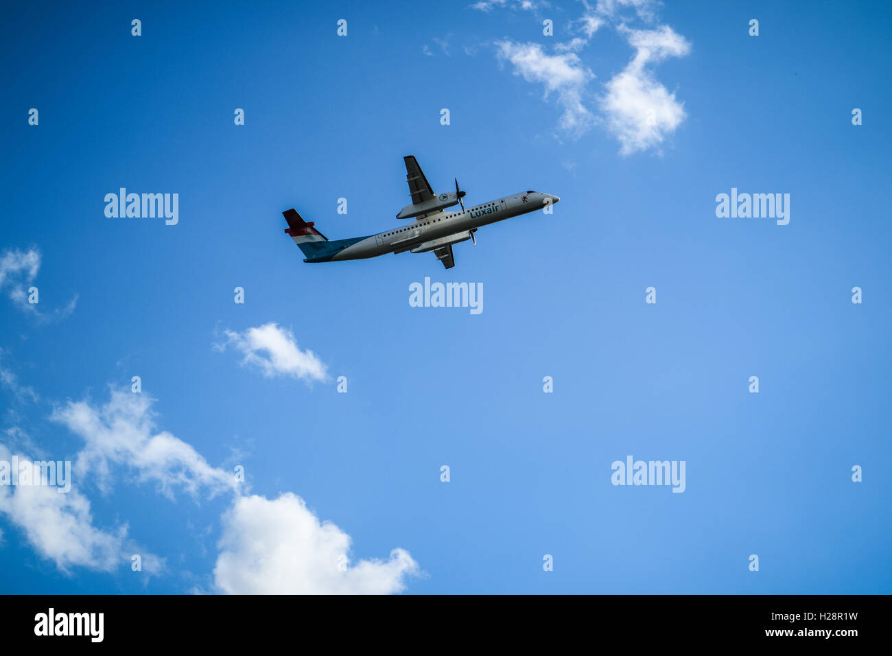 Luxair Airways volare su Londra, England, Regno Unito Foto Stock