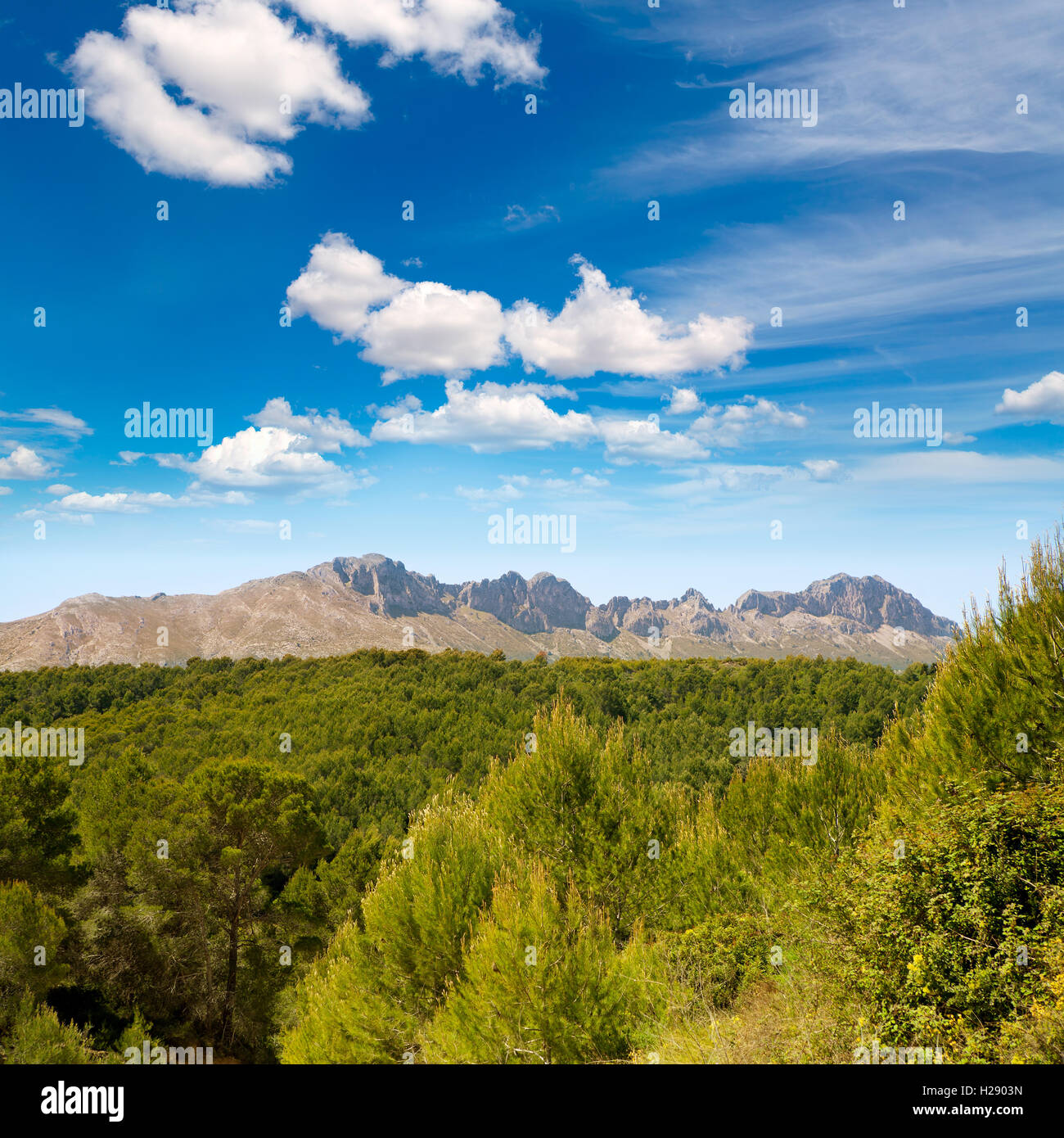 Calpe Alicante sierra de Bernia y Ferrer montagne Foto Stock