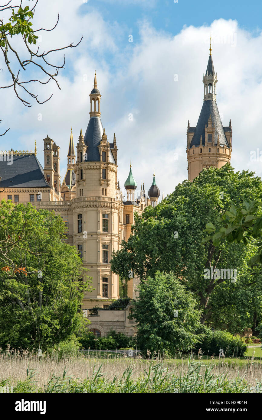 Schloss Schwerin, Schwerin, la Pomerania Occidentale, Germania Foto Stock