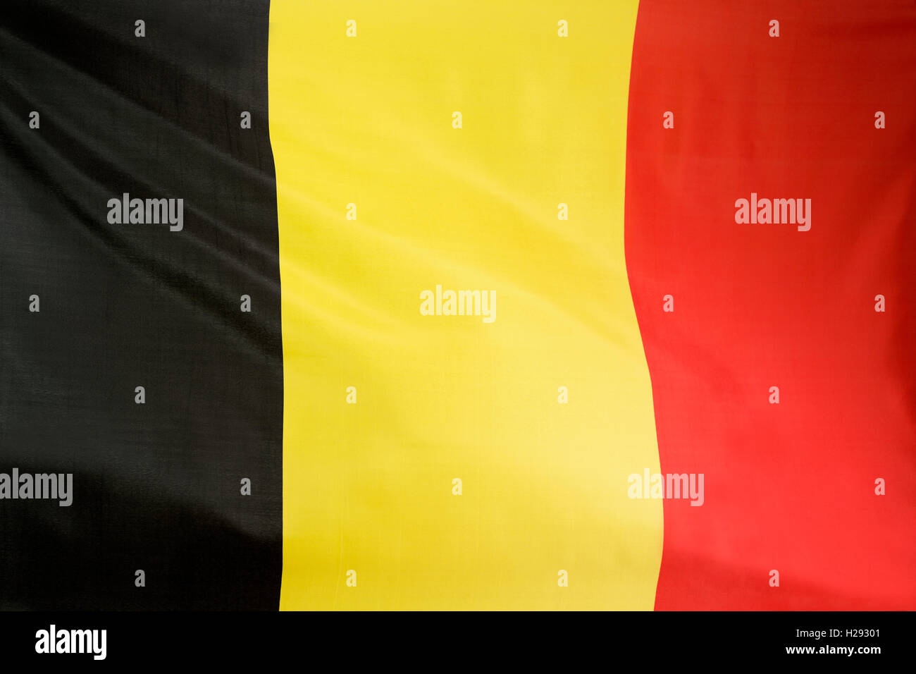 Primo piano della bandiera del Belgio per lo sfondo Foto Stock