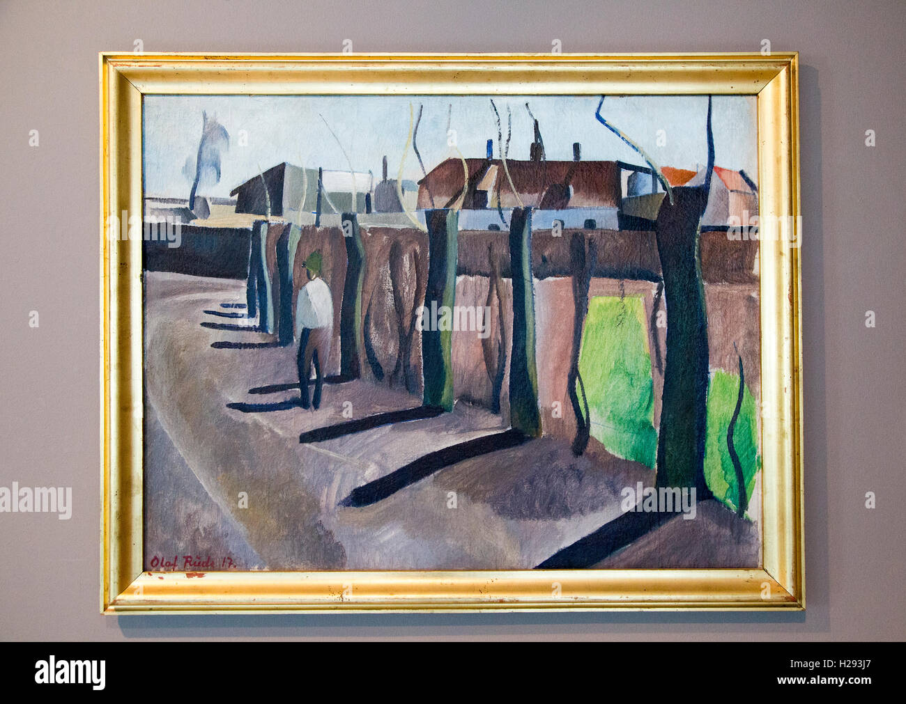 "In una strada' 1917, l'Olaf Rude ( 1886-1957), olio su tela, Kode 4 art gallery Bergen, Norvegia Foto Stock