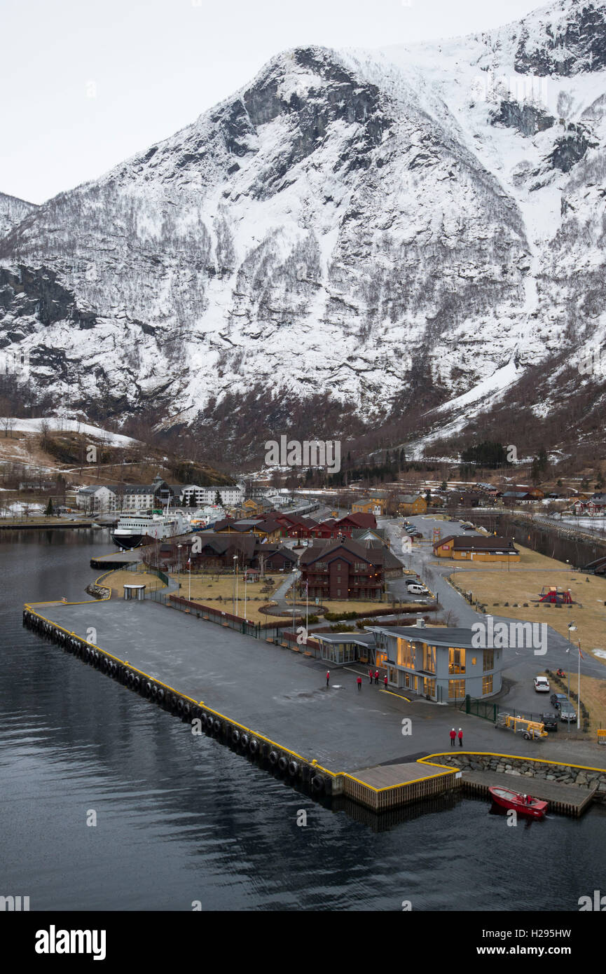 Flam cruise port in Norvegia. Foto Stock