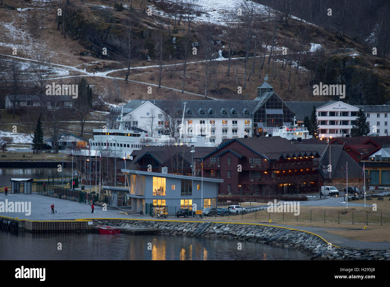 Flam cruise port in Norvegia. Foto Stock