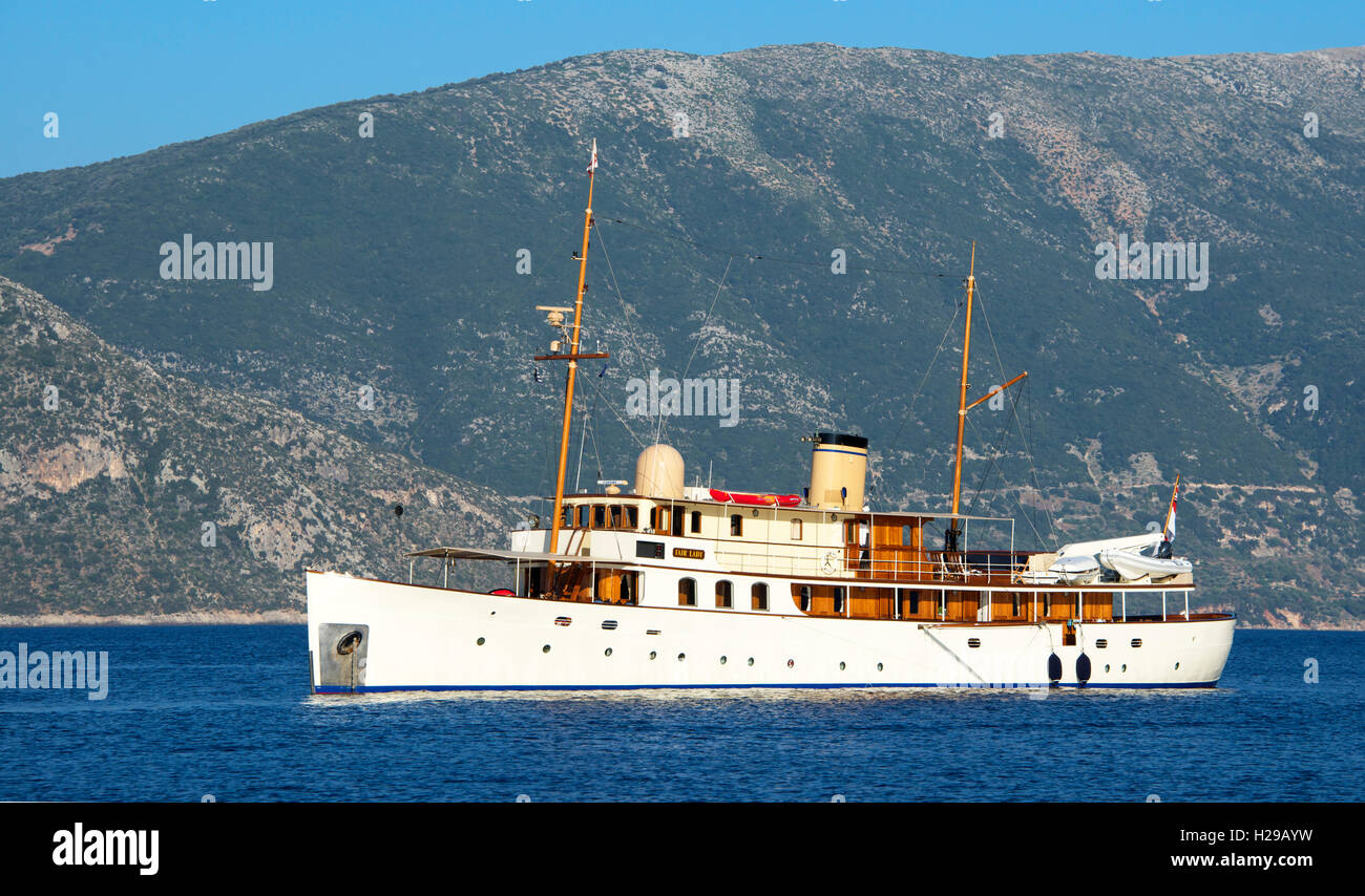 Fair Lady un meravigliosamente restaurato 1928 nave Cefalonia ISOLE IONIE Grecia Foto Stock